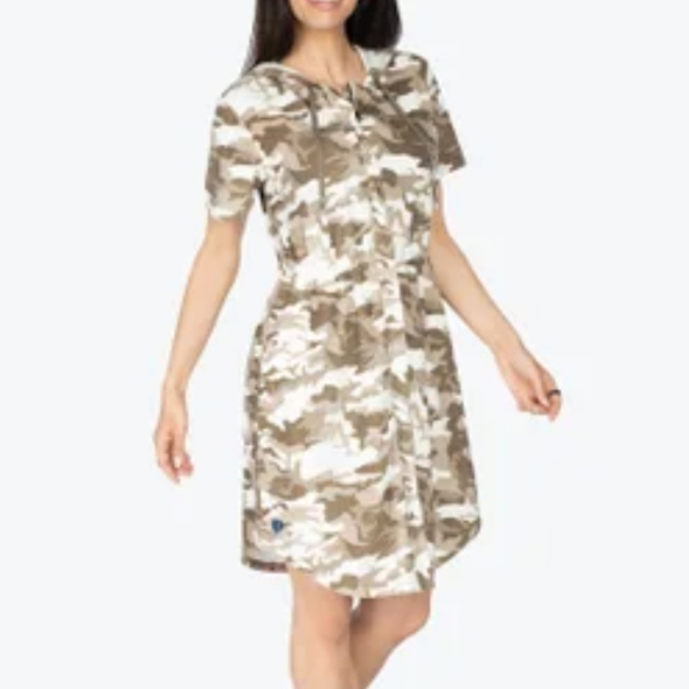 Lug Camouflage Skipper Coverup Hooded Dress Sz M
